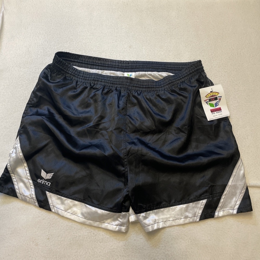 Vintage Erima soccer shorts Lined Men's size XL White Black NWT 90's Sports